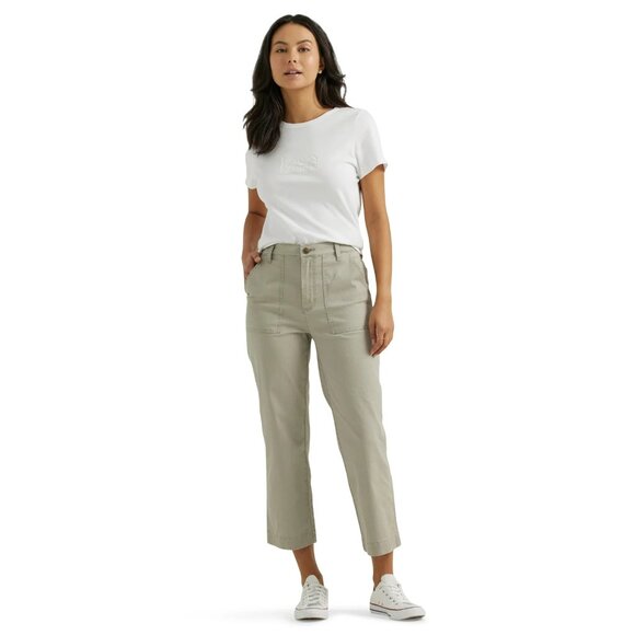 Lee Women's Heritage High Rise Utility Crop Pant, Size 6, Regular Fit, Pockets - Picture 2 of 5